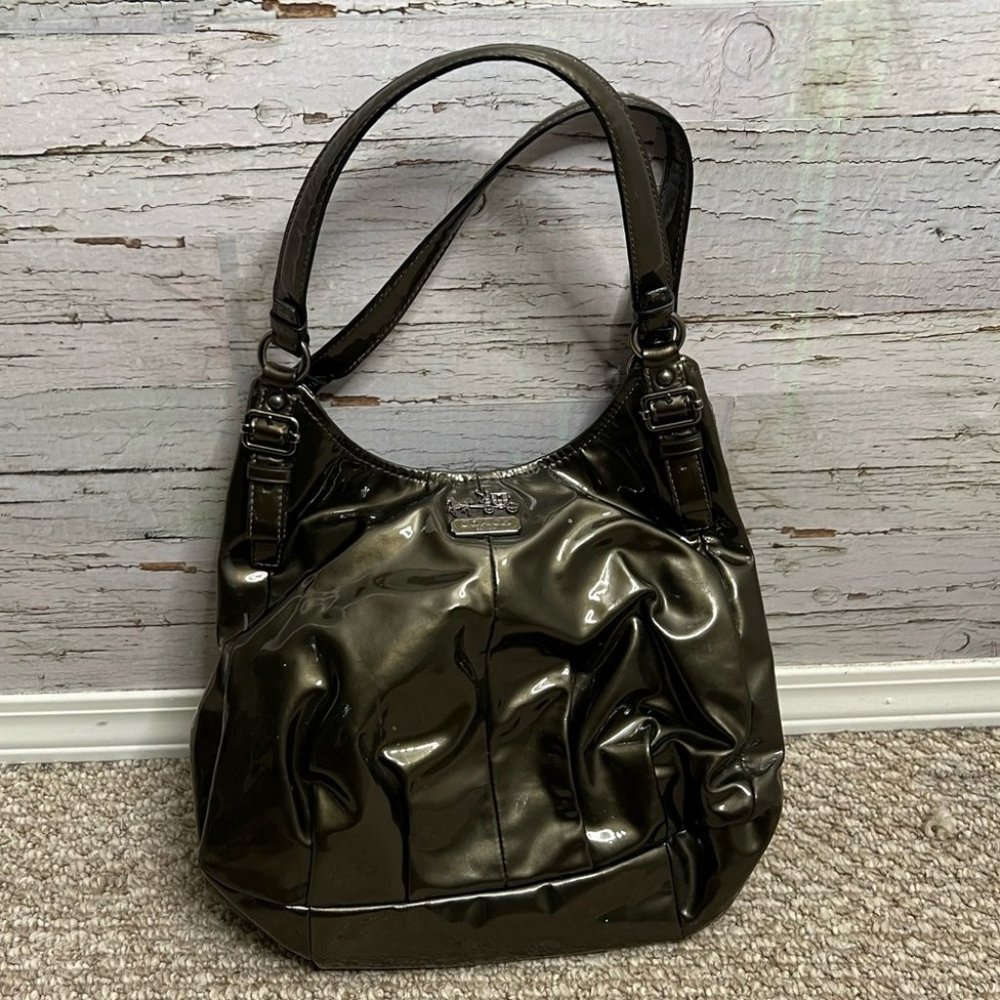 Vintage Coach Bronze Maggie Shoulder Bag Madison Satchel Purse brown